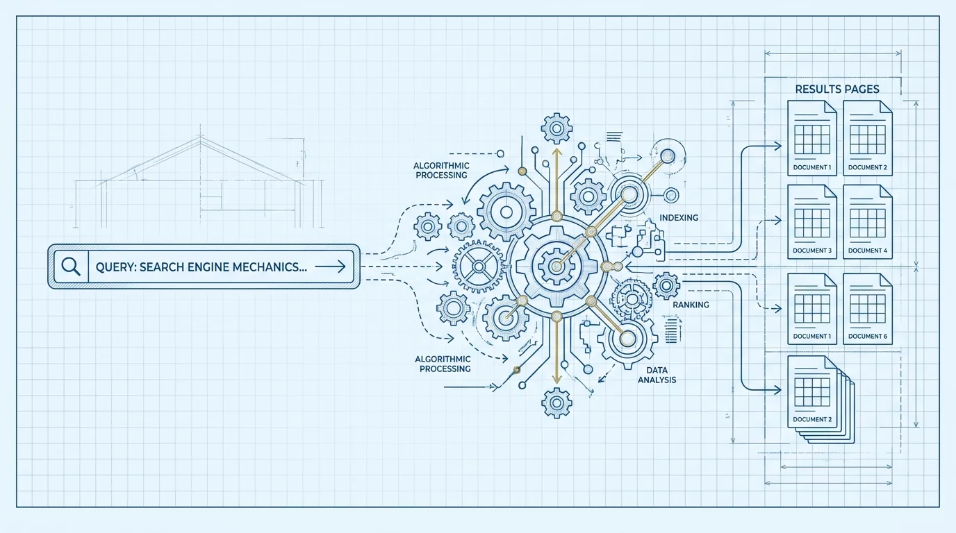 Illustration conceptuelle du r&eacute;f&eacute;rencement naturel dans les moteurs de recherche